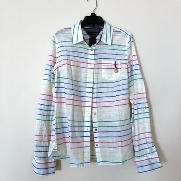 Button Down Rainbow Dress Shirt - Picture 1 of 10